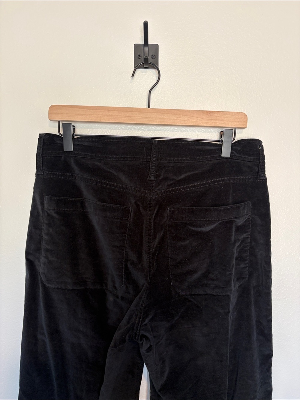 J. Crew Sailor Velvet High Rise Relaxed Wide Leg Trouser Pant Preppy Black 29 - Picture 8 of 10